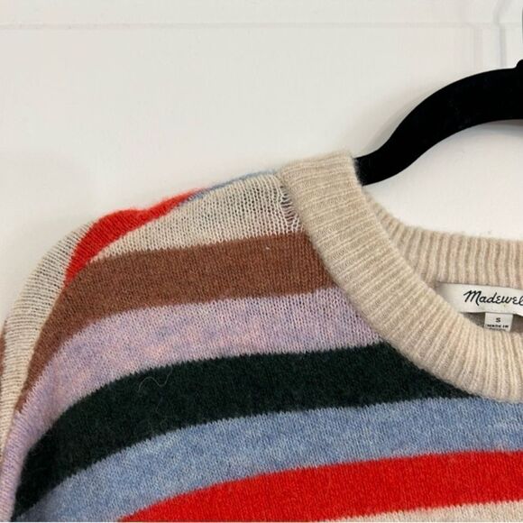 Madewell Stripe Wool Alpaca Crewneck Sweatshirt Small - Picture 5 of 12